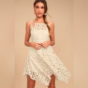 Free People Cream Asymmetrical Lace Dress